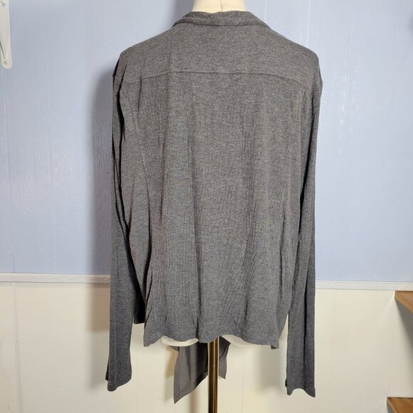 Attention Extra Large Slate Gray Lightweight Longsleeve Open Waterfall Cardigan - Picture 6 of 10